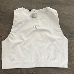Oner Active White Seamless Crop Workout Tank Top